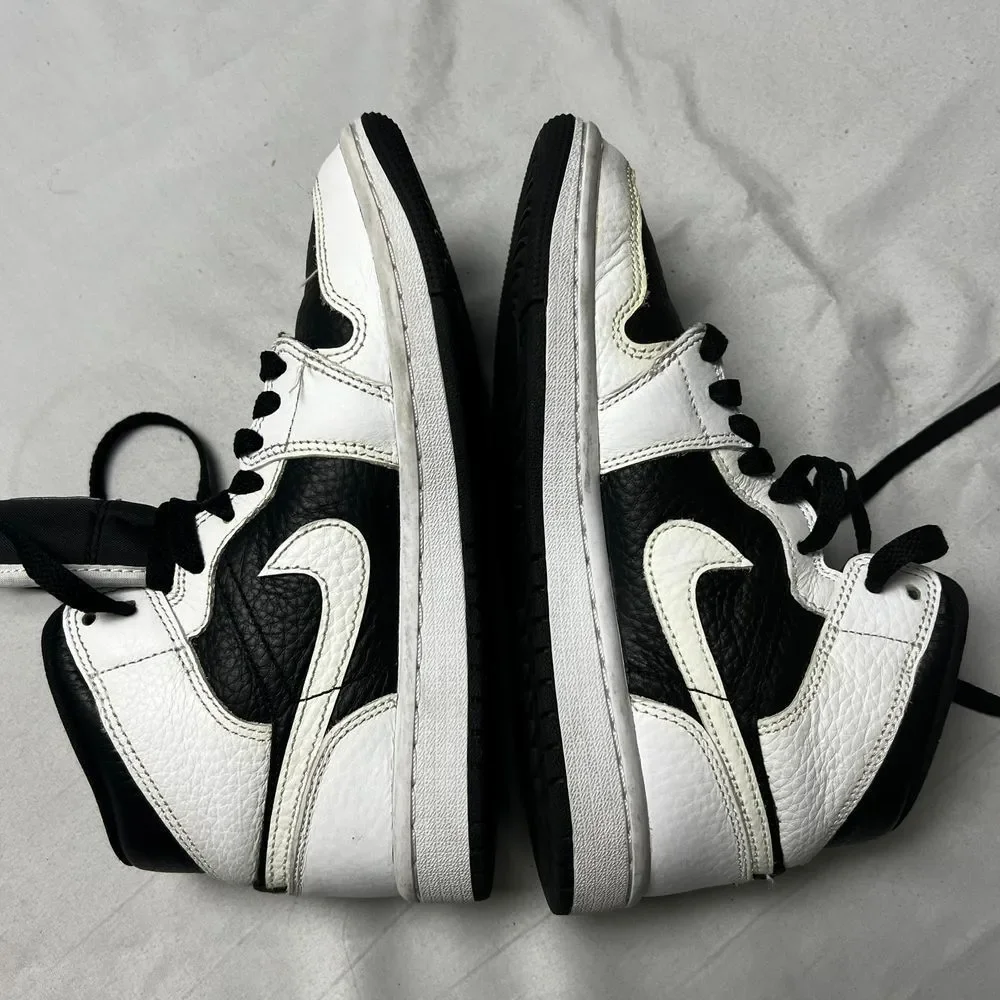 Nike Air Jordan 1 High Mid Homage Black White Split Basketball Shoes Youth Sz 5Y